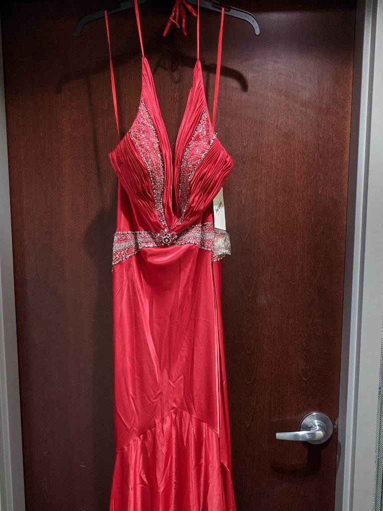 Rachel Allan/Party Time Formals 6446 Size 10 Red Prom Dress